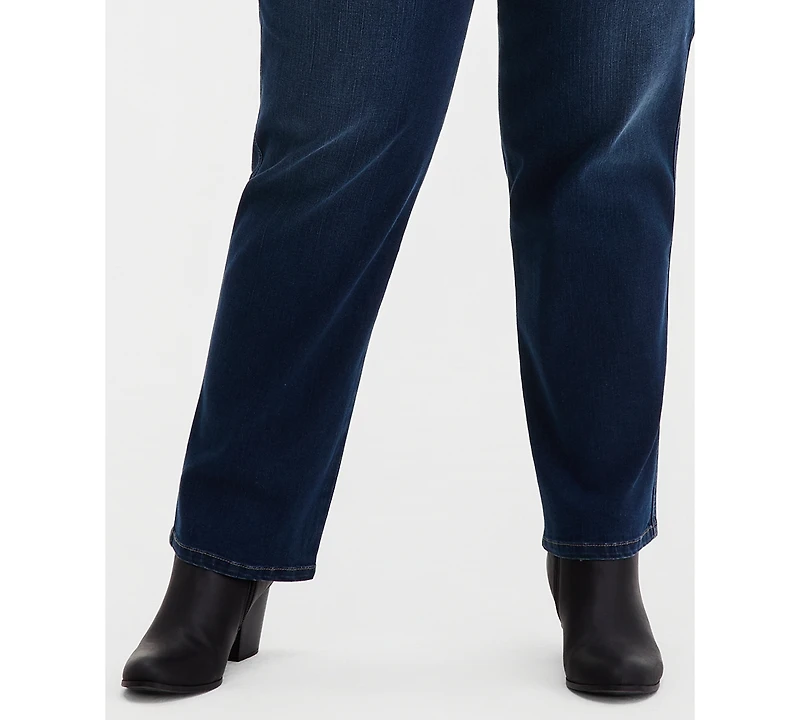 Style & Co Plus Pull-On Shaping High-Rise Straight-Leg Jeans, Macy's Exclusive