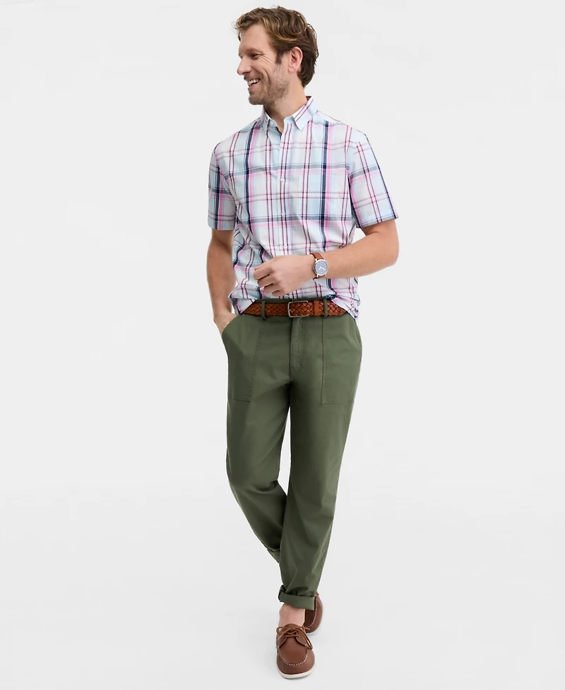 Club Room Men's Ian Plaid Poplin Short-Sleeve Shirt, Macy's Exclusive