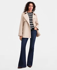 Calvin Klein Women's Short Belted Crepe Trench Coat