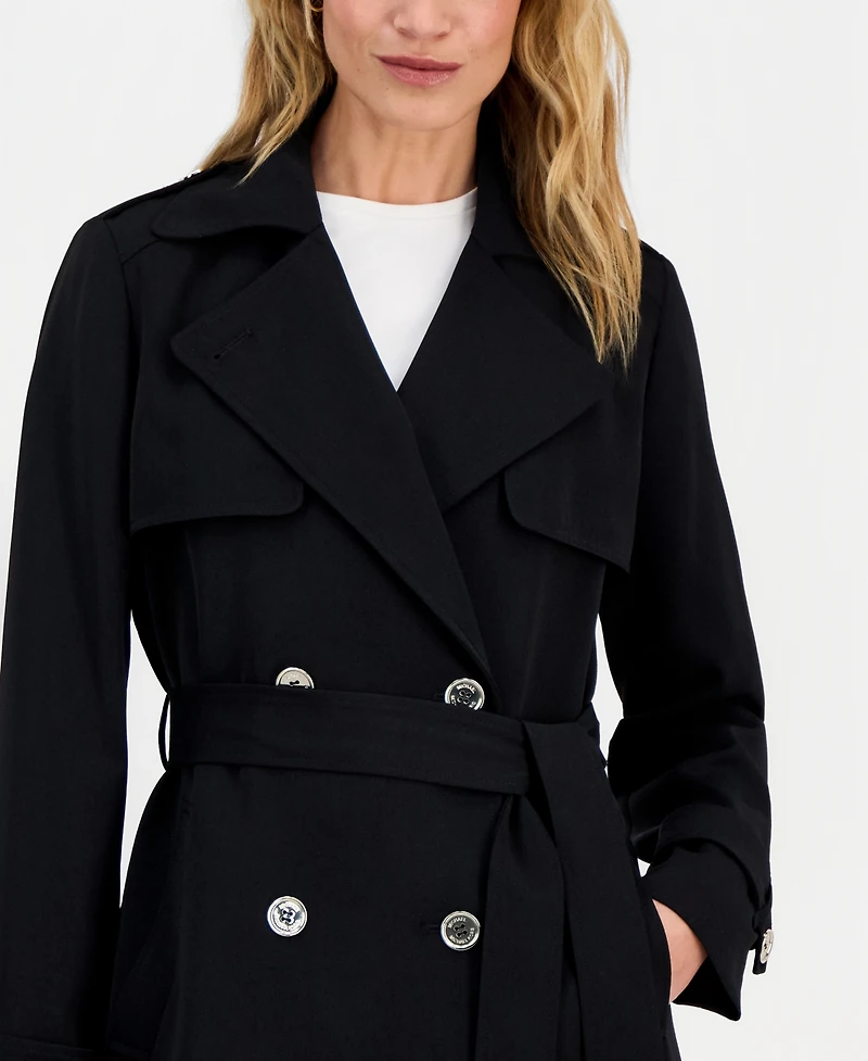 Michael Kors Women's Double-Breasted Belted Crepe Trench Coat