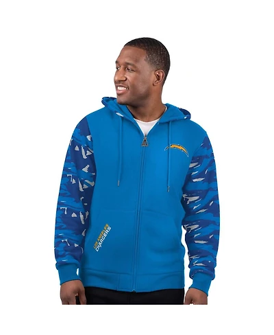 Starter Men's Powder Blue Los Angeles Chargers Thursday Night Gridiron Full-Zip Hoodie