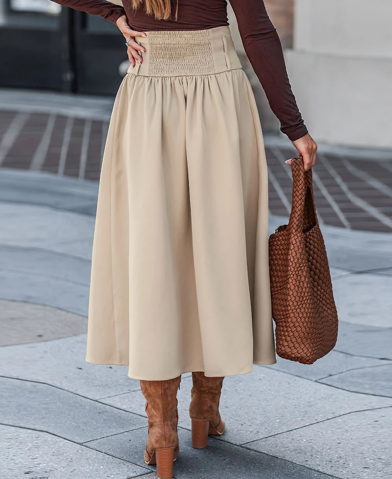 Cupshe Women's High Waist Button Front Midi Skirts