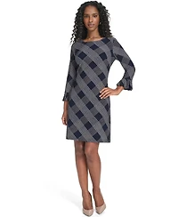 Tommy Hilfiger Petite Plaid 3/4-Sleeve Shift Dress