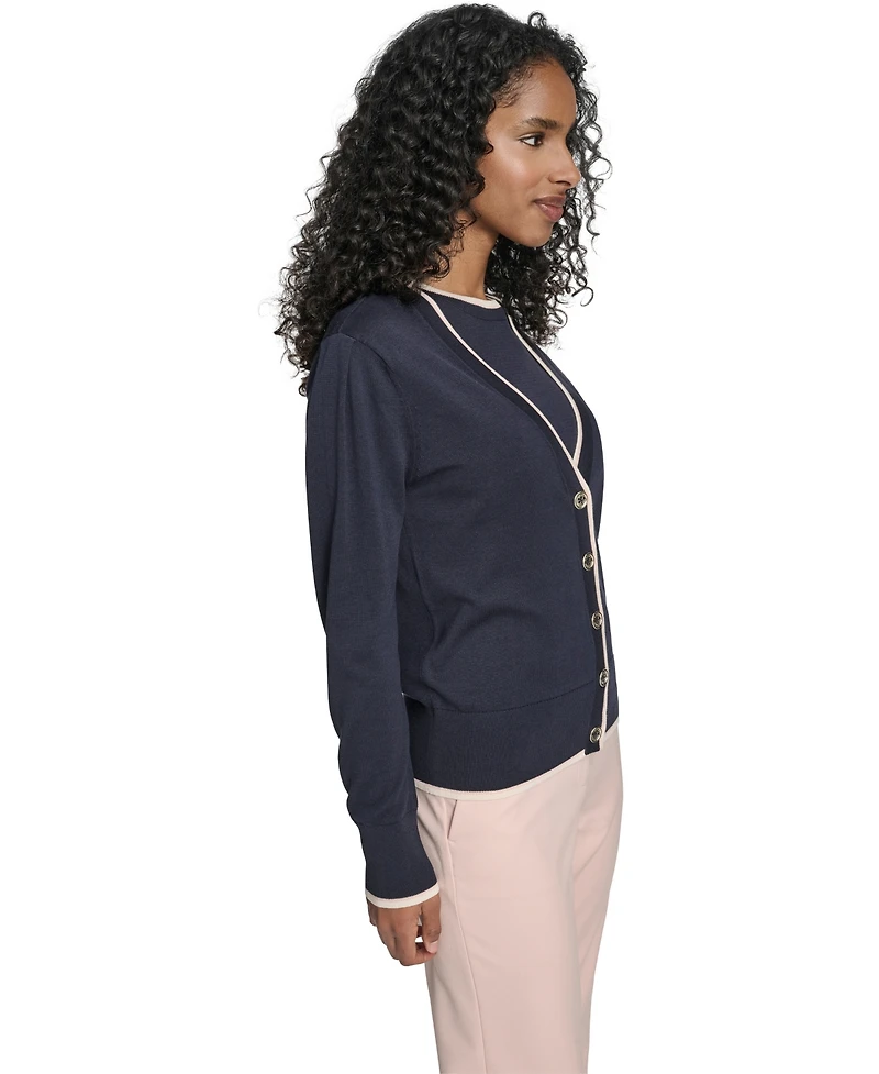 Tommy Hilfiger Women's V-Neck Long-Sleeve Cardigan Set