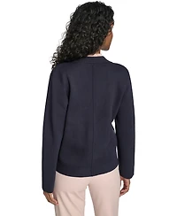 Tommy Hilfiger Women's Double Breasted Peak Lapel Sweater Jacket