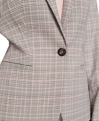 Tommy Hilfiger Women's Plaid One Button Blazer Jacket