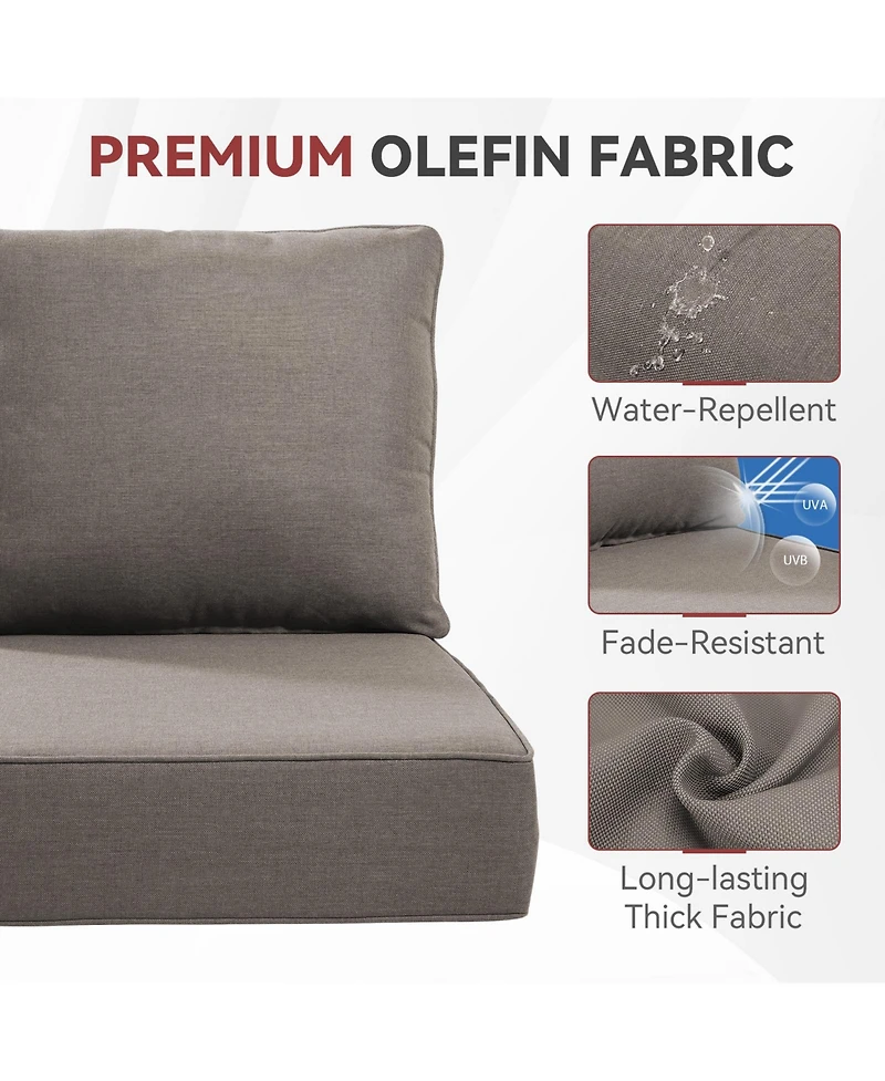 Gymojoy PlushCore 24 in. x 6 Olefin 4-Piece Deep Seating Outdoor Lounge Chair Sofa Cushion