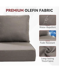 Gymojoy PlushCore 24 in. x 6 Olefin 4-Piece Deep Seating Outdoor Lounge Chair Sofa Cushion