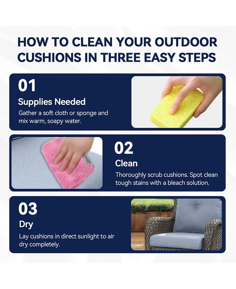 Gymojoy 22 in. x 25 4-Piece CushionGuard Deep Seating Outdoor Lounge Chair Replacement Cushions