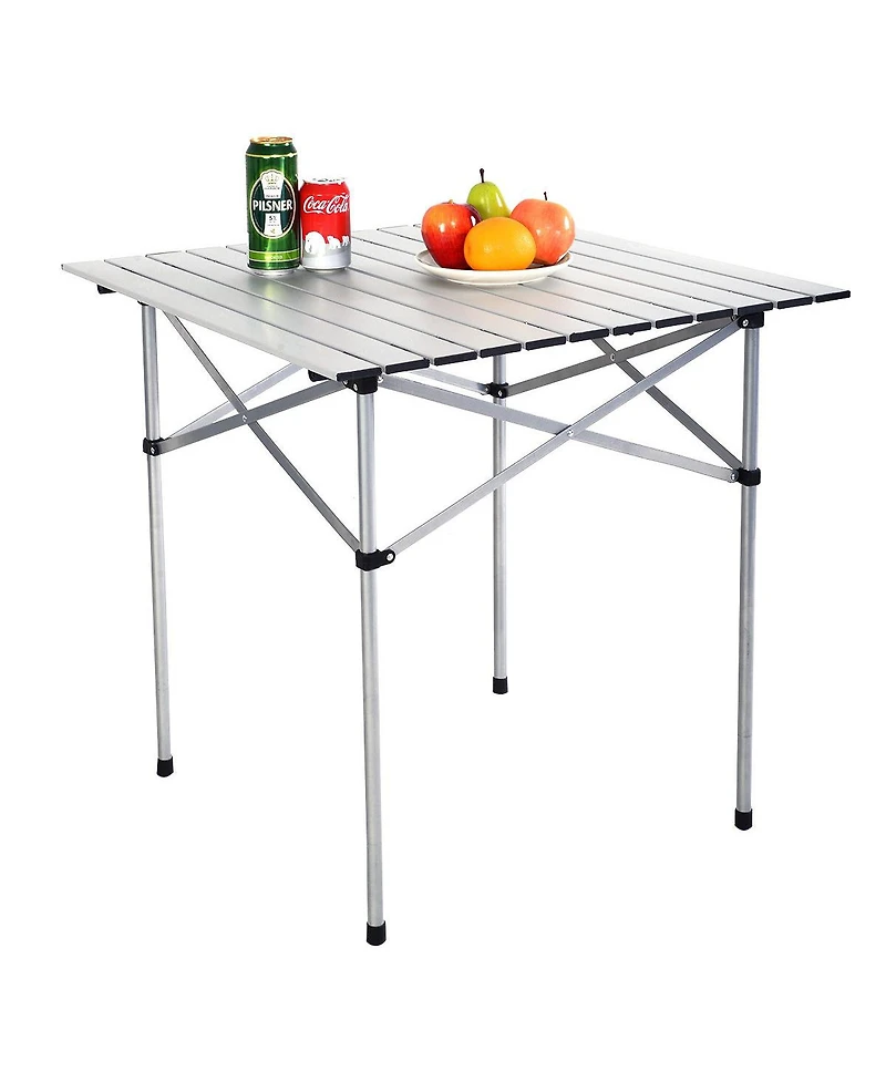Sugift Roll Up Portable folding Camping Aluminum Picnic Table