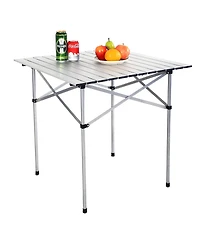Sugift Roll Up Portable folding Camping Aluminum Picnic Table