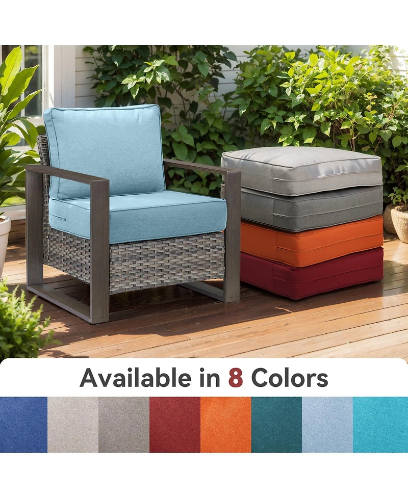 Gymojoy PlushCore 24 in. x 6 Olefin 2-Piece Deep Seating Outdoor Lounge Chair Sofa Cushion