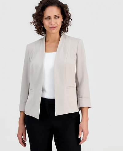 Kasper Women's 3/4-Sleeve Kiss-Front Blazer