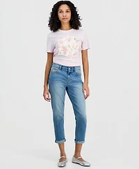 Self Esteem Juniors' Lily Flower Crewneck Short-Sleeve T-Shirt