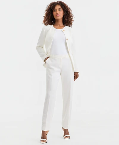 Kasper Women's Stretch Crepe High-Rise Straight Pants