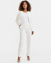 Kasper Women's Stretch Crepe High-Rise Straight Pants