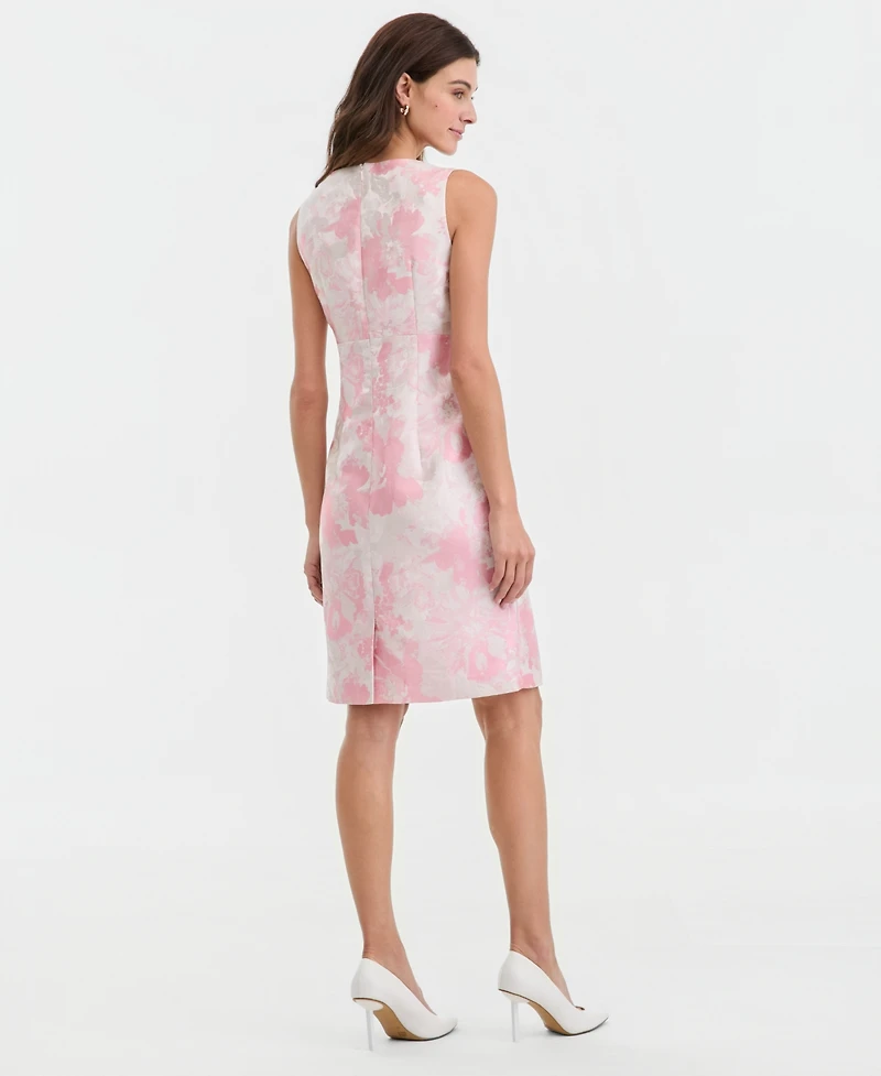 Kasper Women's Floral Jacquard Empire-Seam Dress