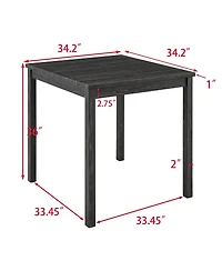 Maison Boucle 5-Piece Counter Height Dining Table Set with Upholstered Stools, Wood Grain Mdf Top and Solid Legs, Space-Saving