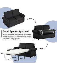 Boyel Living 57.9" Orisfur Pull Out Sofa Bed Loveseat Sleeper with Twin Memory Mattress Two Usb Ports for Room Spaces