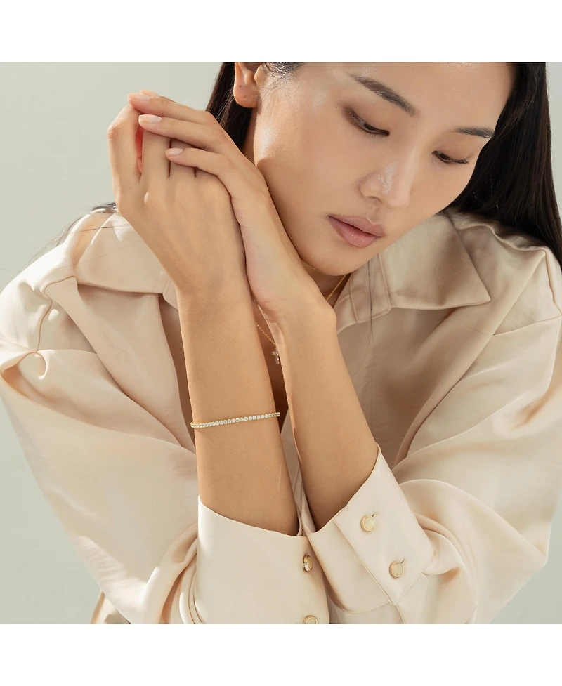 Sterling Silver 18k Gold Plated Cherie Tennis Bracelet