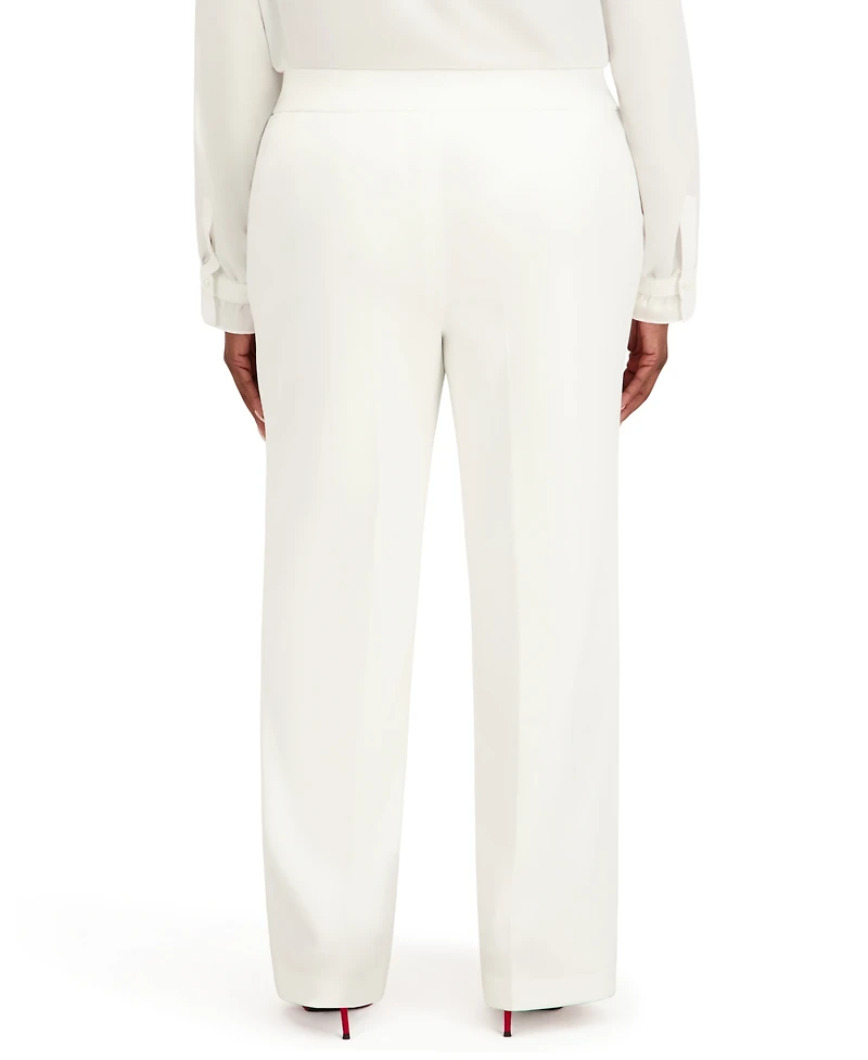 Kasper Women's Pull-On Rivet Faux Extend Tab Trousers