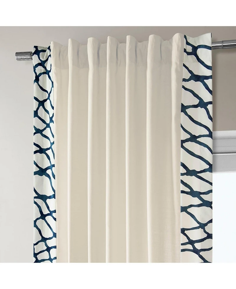 Half Price Drapes Ellis Bordered Cotton Curtain