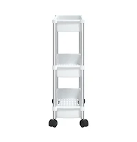 vidaXL 3-Tier Storage Trolley Silver and White Aluminum