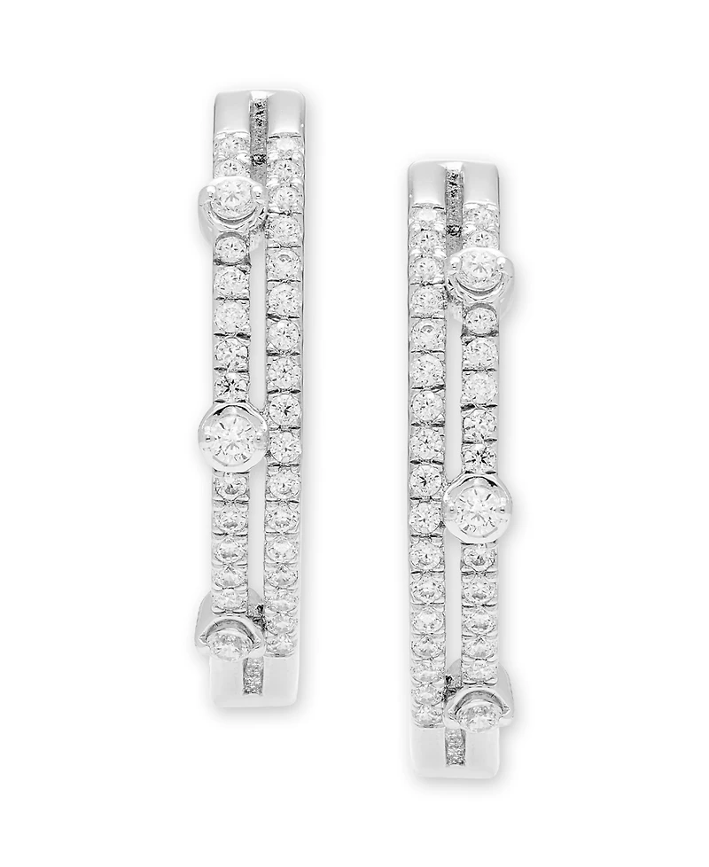 Macy's Diamond Hoop Earrings (1/2 ct. t.w.) in 10k White Gold