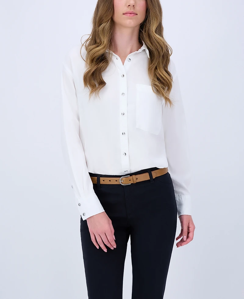 Calvin Klein Women's Two Pack Belt Set - Skinny Monogram Buckle and Harness