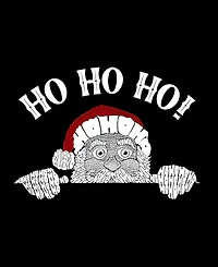 La Pop Art Women's Peeking Santa Word Short Sleeve T-Shirt