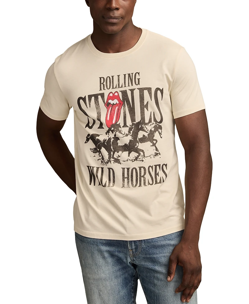 Lucky Brand Men's Rolling Stones Horse Printed T-Shirt