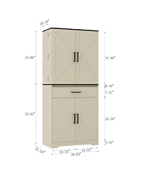sumyeg Modern Wooden Cabinet with Sturdy Frame, Led Lighting, and Drawer for Living Room, Bedroom, Entryway, Office