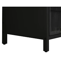 Casainc Modern Three-Tier Glass Door Cabinet with Four-Tier Storage for Living Room, Dining, Entryway, or Bathroom