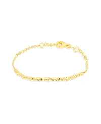 Etoielle Vermeil Bar Bracelet with Pave Cz 7 inches