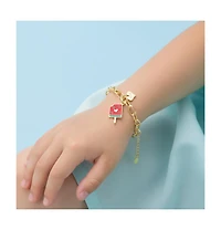 GiGiGirl 14K Gold Plated Charm Bracelet - "Sweet Heart & Watermelon Treat"