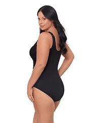 Miraclesuit Women's Plus Illustionists Crossover Tummy Control One Piece Swimsuit
