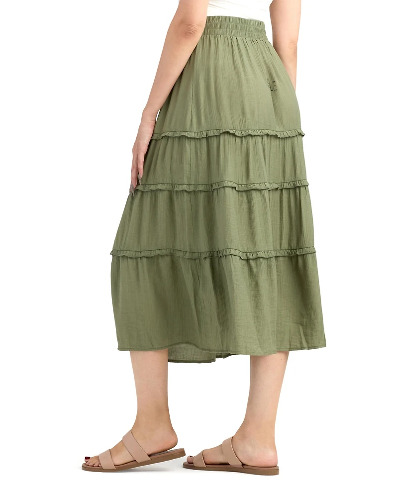 Bcx Junior's Resort Crinkle Midi Skirt