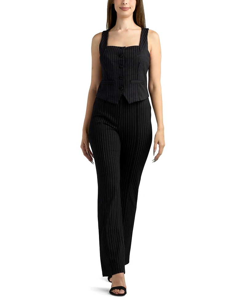 Bcx Junior's Pinstripe Flare-Leg Pants