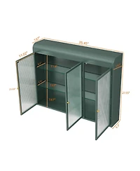 Casainc 3-Door Arched Wall-Mounted Glass Cabinet for Kitchen, Living Room, or Bathroom Storage