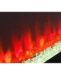 Flynama Smart 60" WiFi-Enabled Electric Fireplace Heater, Recessed in-Wall and Wall-Mounted