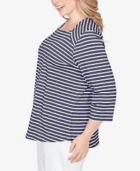 Ruby Rd. Plus Classic Marine Stripe Knit Top