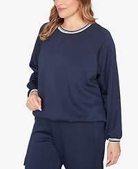 Ruby Rd. Plus Ultra Knit Bubble Hem Pullover Top