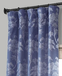 Half Price Drapes Sequoia Floral Faux Silk Jacquard Room Darkening Curtain