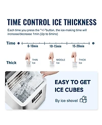 Euhomy 34-lb Cube Ice Countertop Portable Ice Maker in Black with Self Cleaning