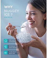 Euhomy 30-lb Ice Storage 66-lb Ice Per day Nugget Ice Maker with Self-Cleaning in Silver