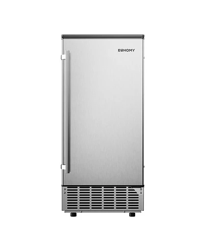 Euhomy 80-lb/Day Freestanding Cubed Ice Maker with Auto-Cleaning in Silver
