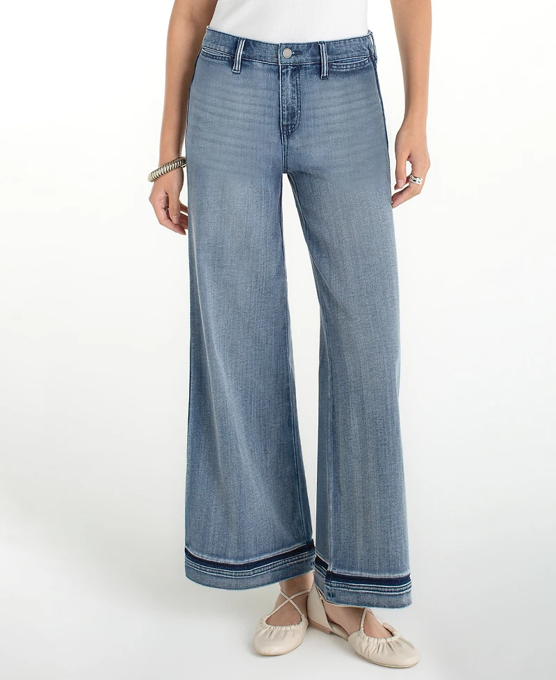 Liverpool Los Angeles Women's Super Stride Wide Leg Shadow Cuff Jeans