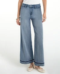Liverpool Los Angeles Women's Super Stride Wide Leg Shadow Cuff Jeans