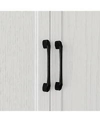 Homsee 6-Doors Big Armoires Wardrobe with Hanging Rods, 2-Drawers, Metal handles,Bedroom Closet