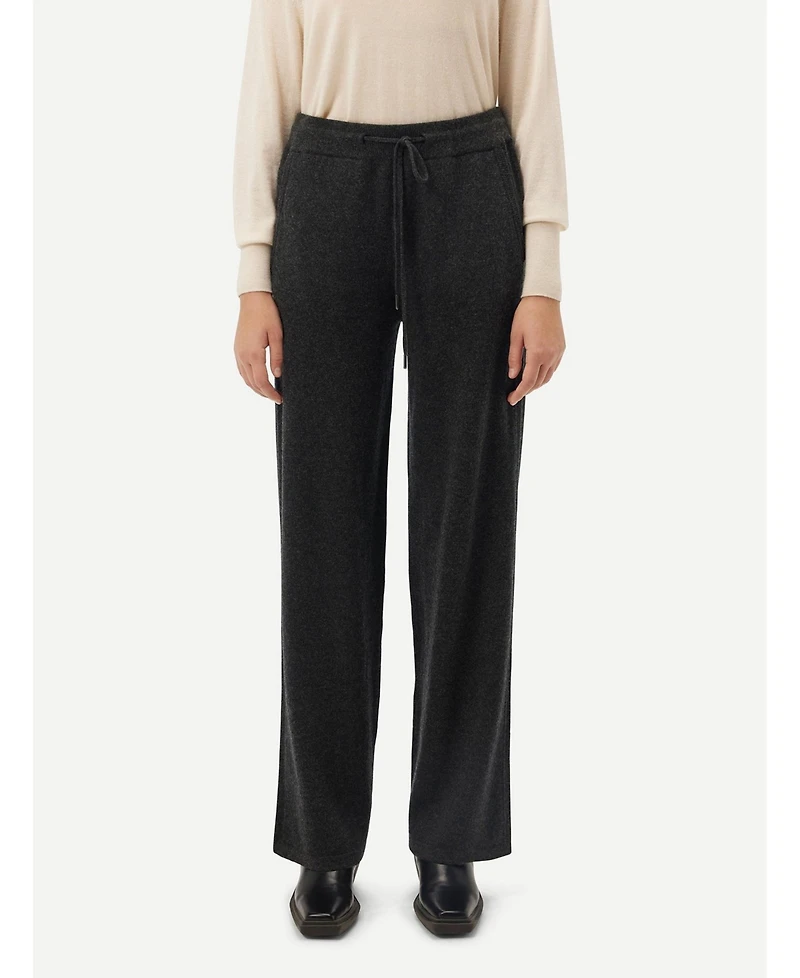 Gobi Cashmere Women's Cashmere Straight Leg Jogger With Contrast Side